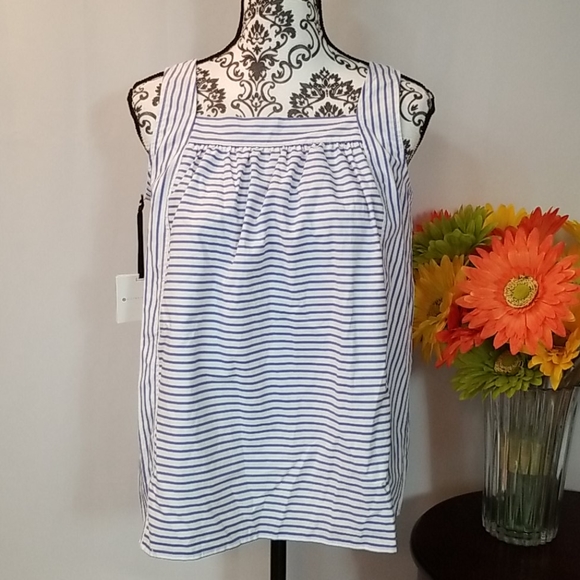 Victoria Beckham for Target Blue & White Striped Poplin Cami - Picture 5 of 12
